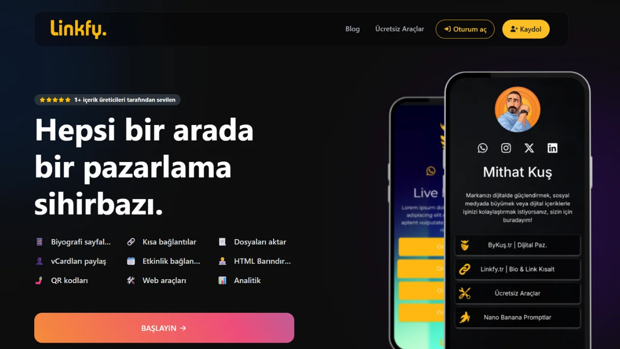 Linkfy.tr | Biolink ve Link Kısaltma Platformu